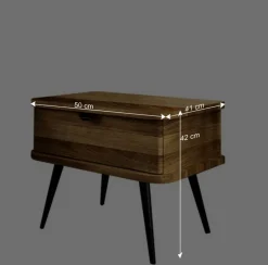 Nachttisch mit Schublade aus Wildeiche - Casarius