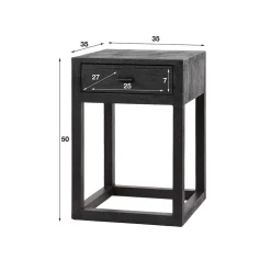 Nachttisch mit Schublade aus Akazie Massivholz - Riccardo