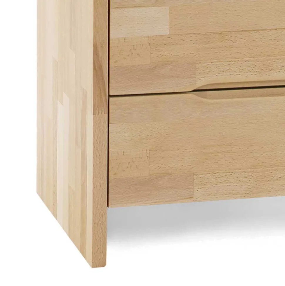Nachttisch mit zwei Schubladen Devenia Kernbuche massiv