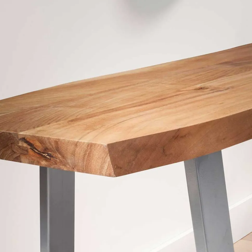 Naturkanten Dielenbank aus Akazie massiv - Vibka