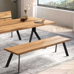 Naturkanten Essbank aus Wildeiche - Piton