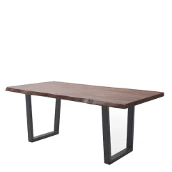 Naturkanten-Esstisch mit Trapezgestell - Violettan