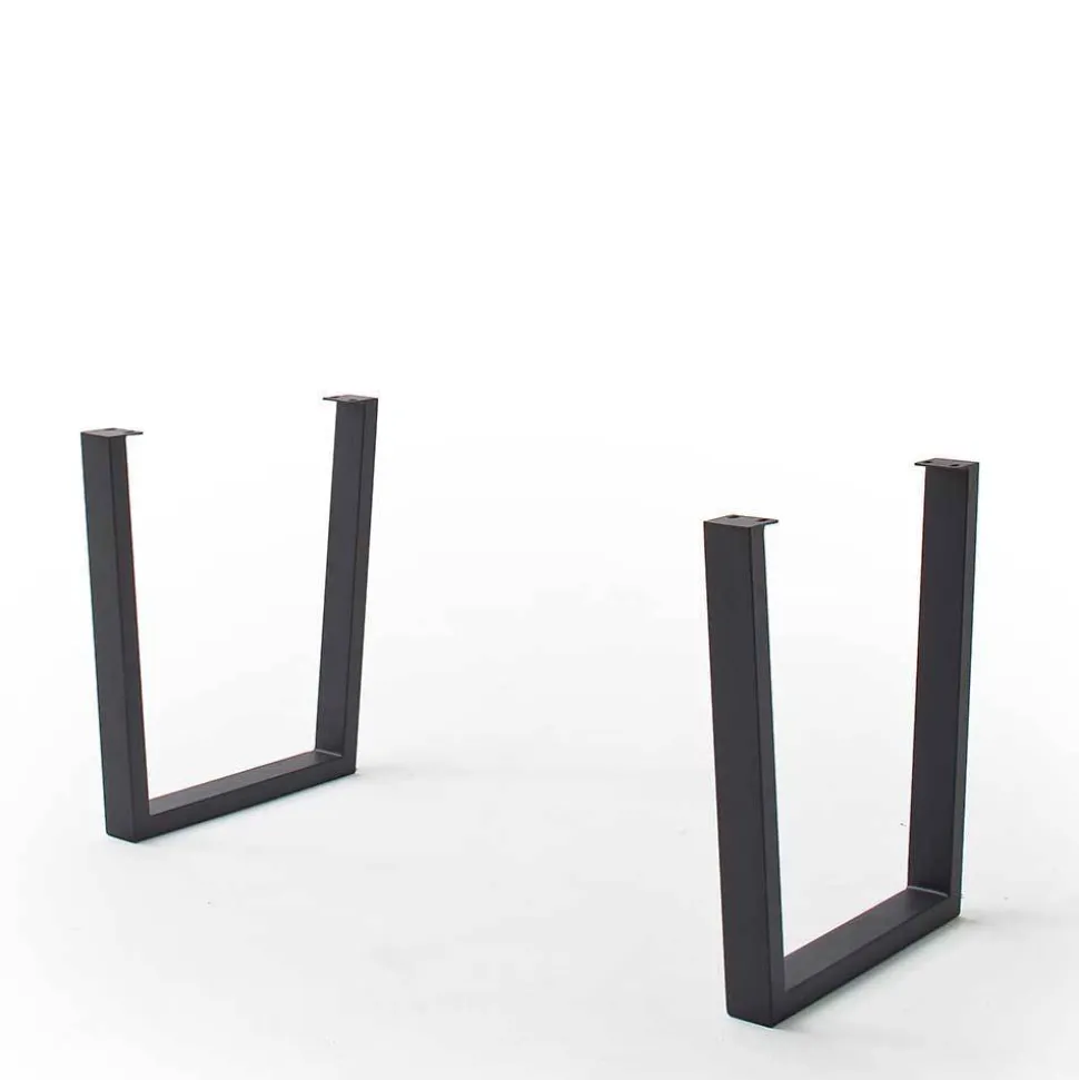 Naturkanten-Esstisch mit Trapezgestell - Violettan