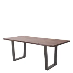 Naturkanten-Esstisch mit Trapezgestell - Lausio