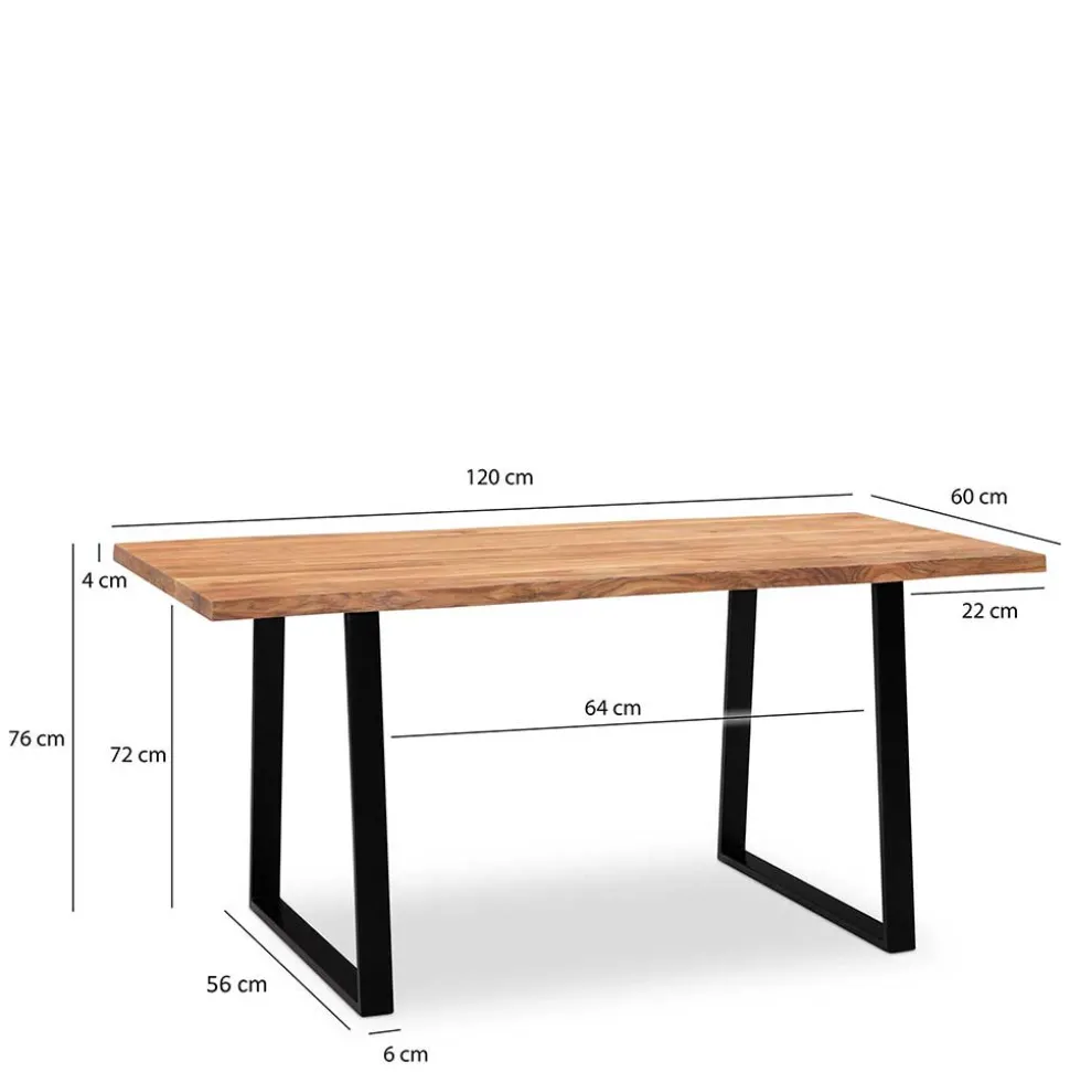 Naturkanten-Tisch mit Trapezbeinen - Captain