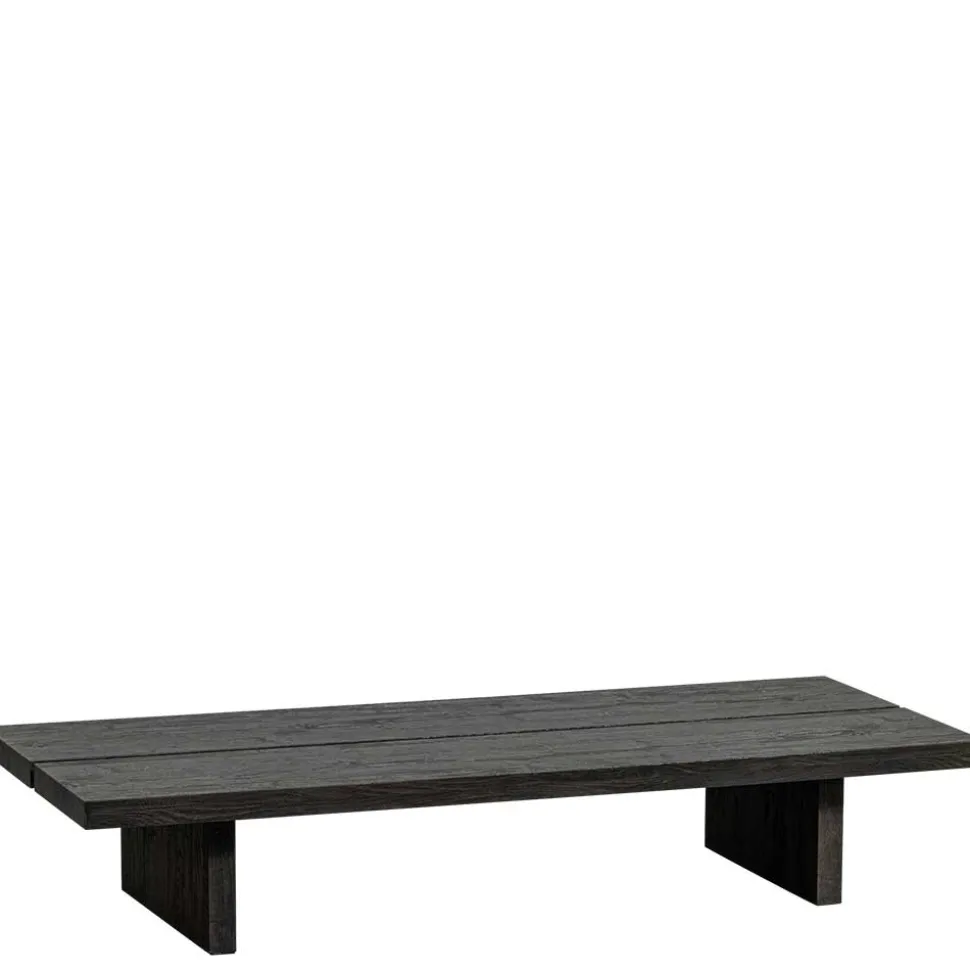 Niedriger Couchtisch in Dunkelbraun Holzoptik - Rosiblo