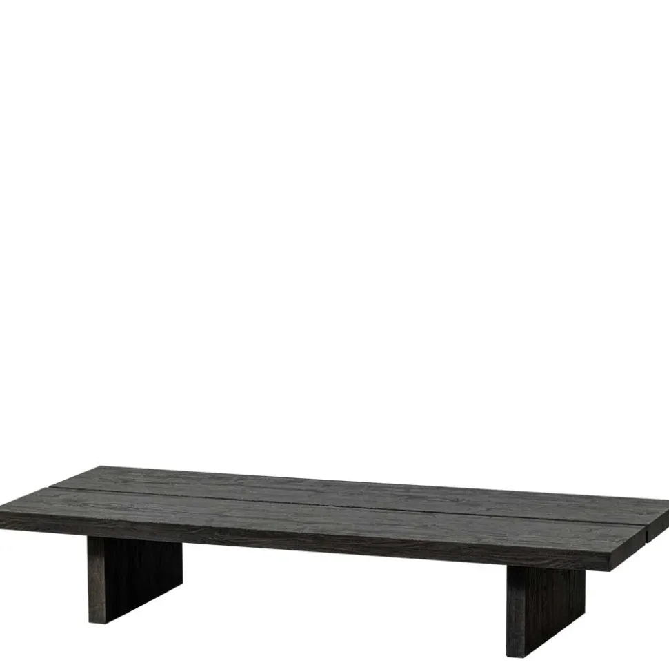 Niedriger Couchtisch in Dunkelbraun Holzoptik - Rosiblo