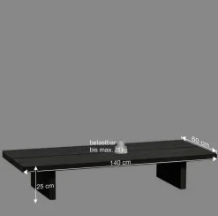 Niedriger Couchtisch in Dunkelbraun Holzoptik - Rosiblo