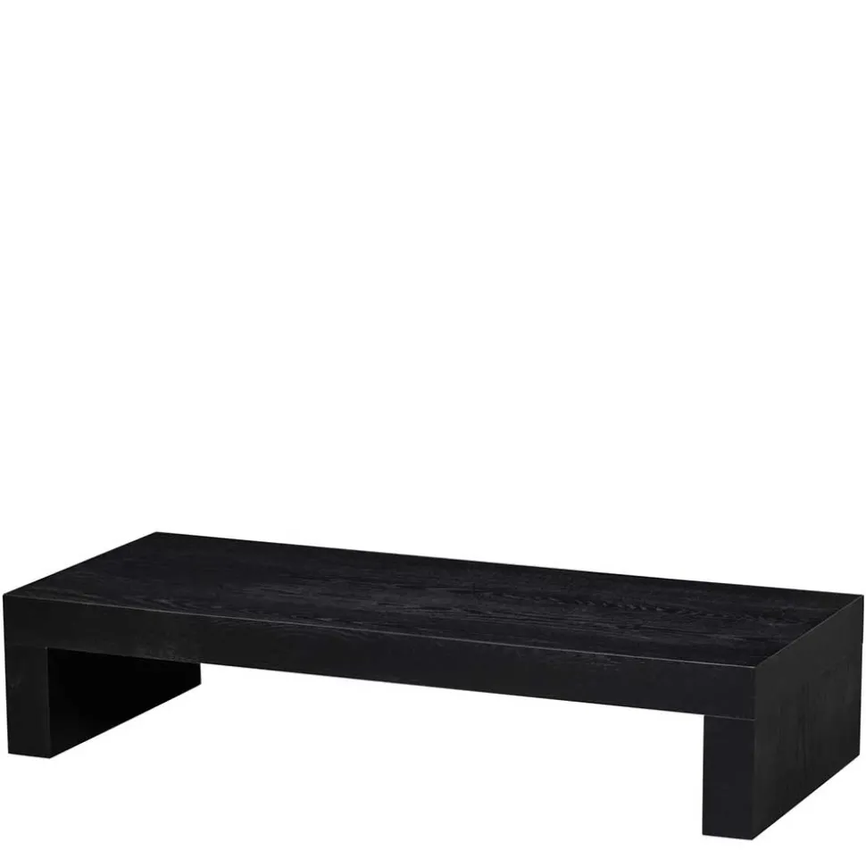 Niedriger Japandi Wohnzimmertisch in Schwarz - Milana