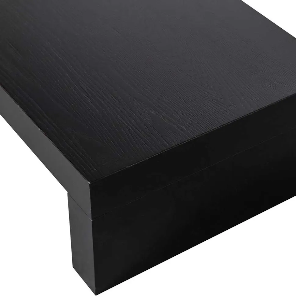 Niedriger Japandi Wohnzimmertisch in Schwarz - Milana