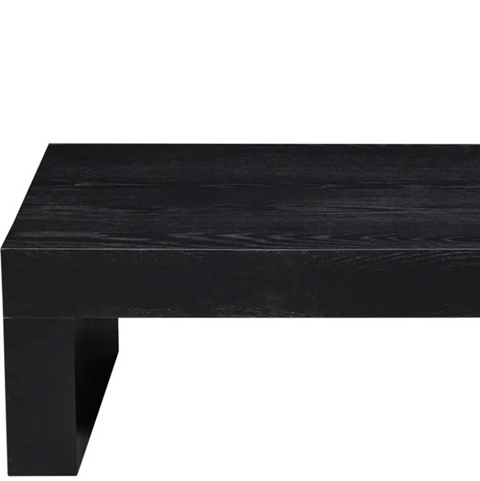 Niedriger Japandi Wohnzimmertisch in Schwarz - Milana