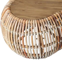 Nieren Couchtisch Stalinos aus Rattan