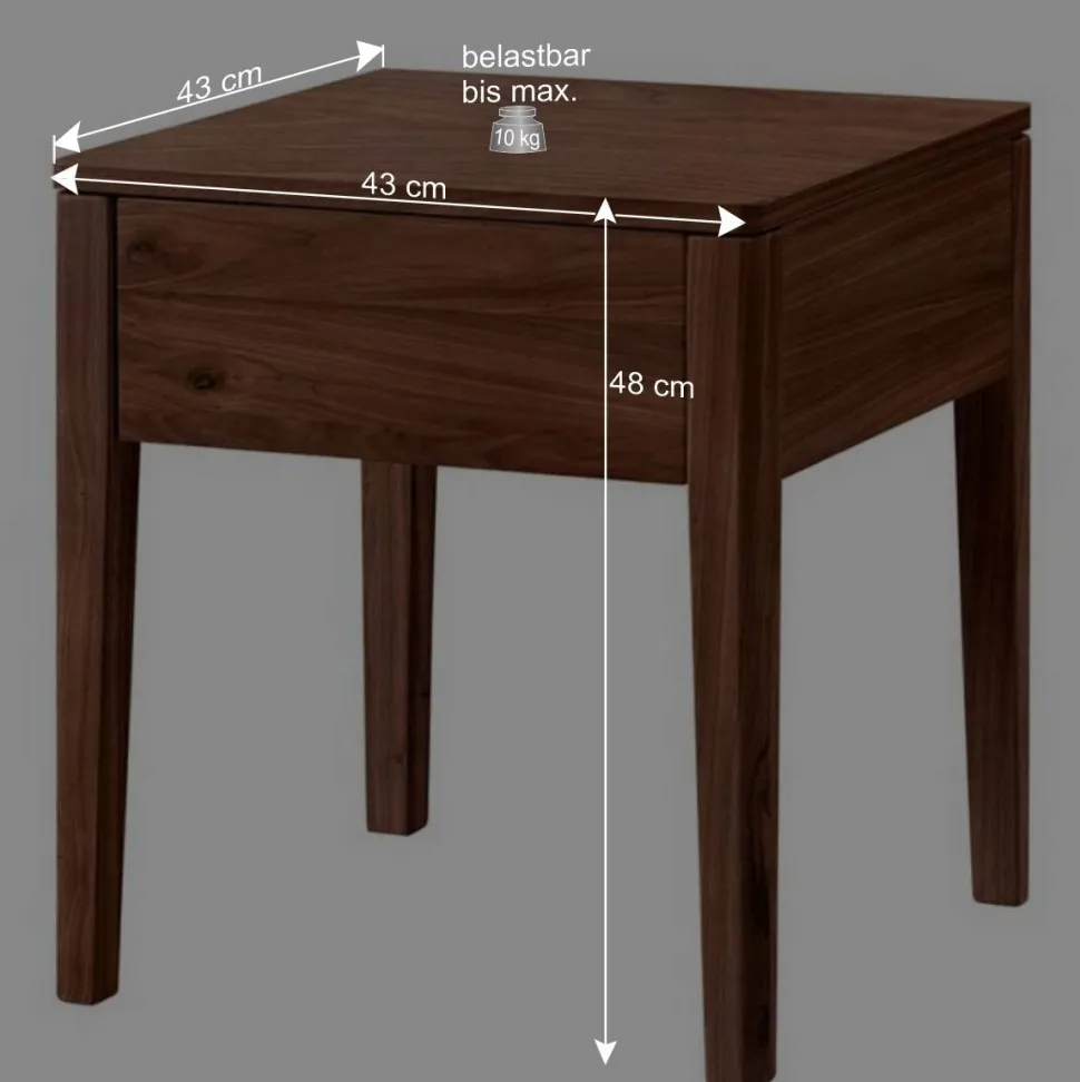 Nussbaum Holzbett für zwei Personen - Lerchona