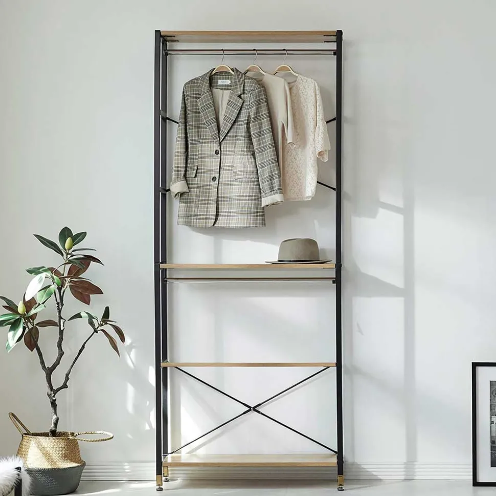 Offenes Garderobenregal mit Kleiderstange - Pepper