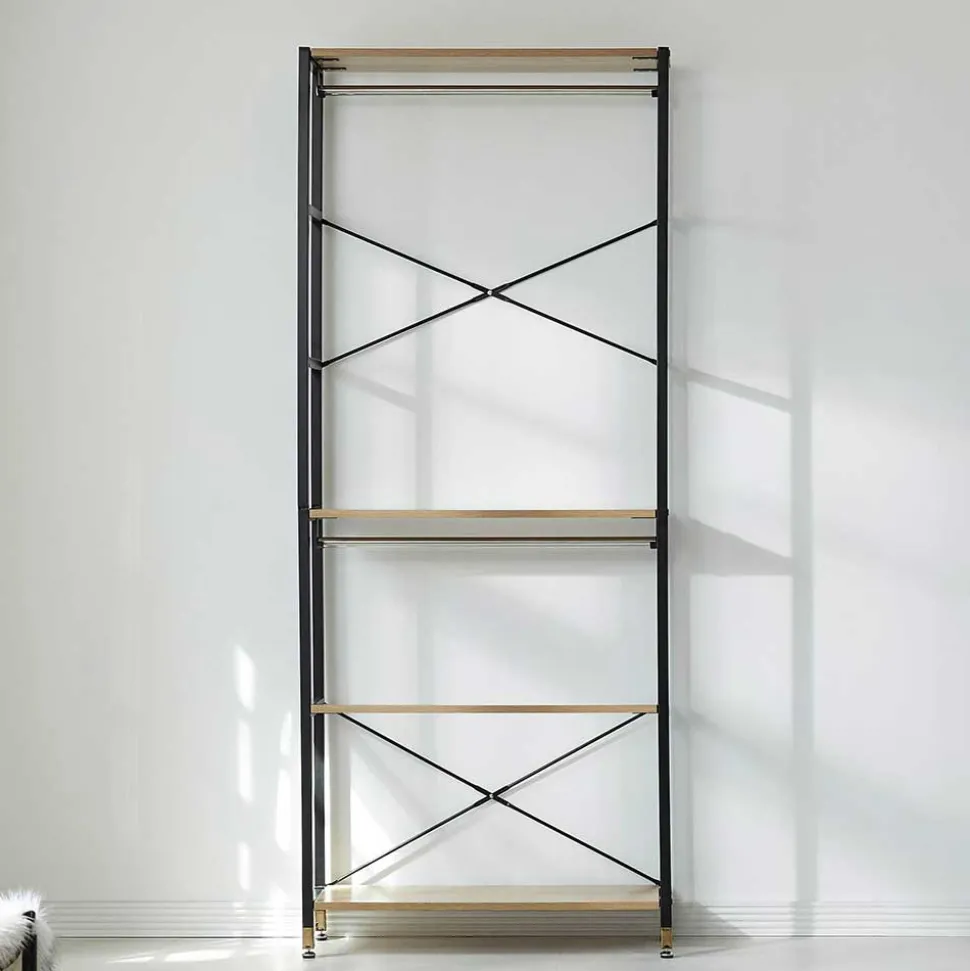 Offenes Garderobenregal mit Kleiderstange - Pepper