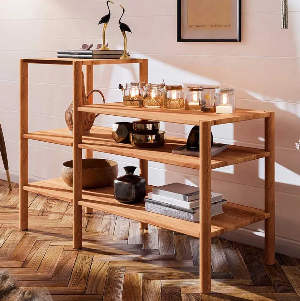 Offenes Holzregal aus Wildbuche massiv - Indrya