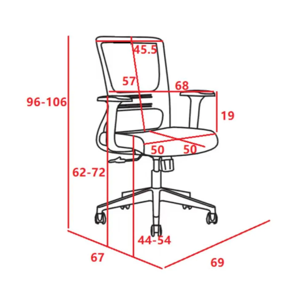 Office Drehstuhl mit Armlehnen - Selavia