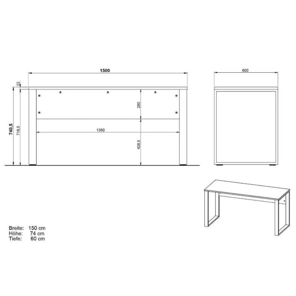 Officetisch und Schränke Set - Casai (dreiteilig)