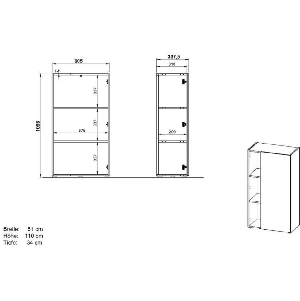 Officetisch und Schränke Set - Casai (dreiteilig)