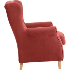 Ohrenbackensessel aus Velours in Terracotta - Zadella