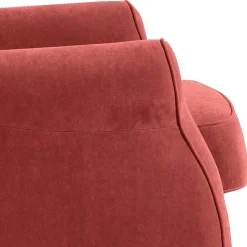 Ohrenbackensessel aus Velours in Terracotta - Zadella