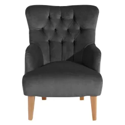 Ohrenbackensessel in Anthrazit Samtvelours - Camcupa