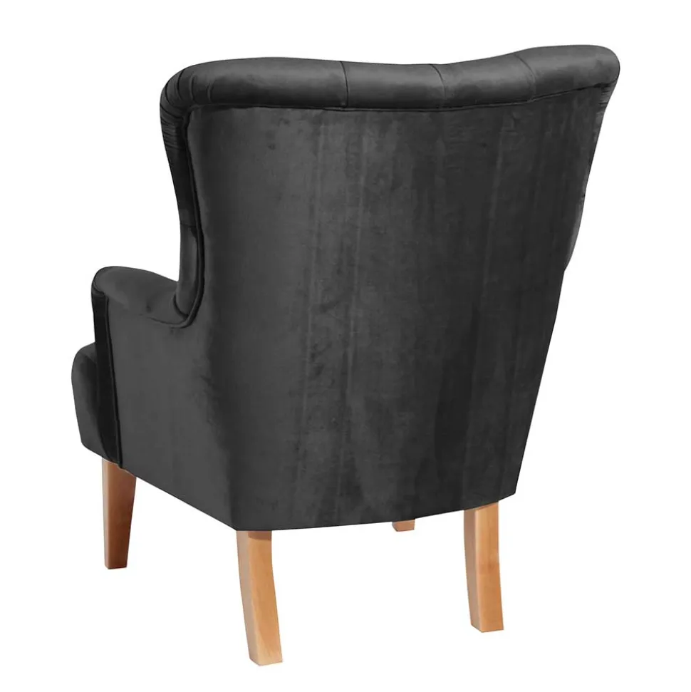 Ohrenbackensessel in Anthrazit Samtvelours - Camcupa