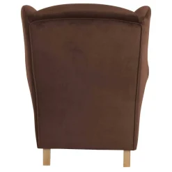 Ohrenbackensessel in Braun und Buche Natur - Revelinda