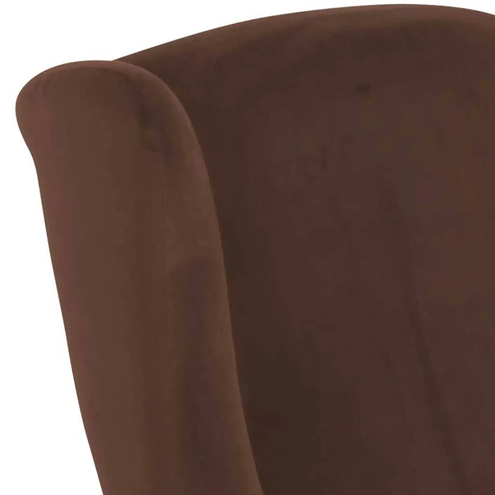 Ohrenbackensessel in Braun und Buche Natur - Revelinda