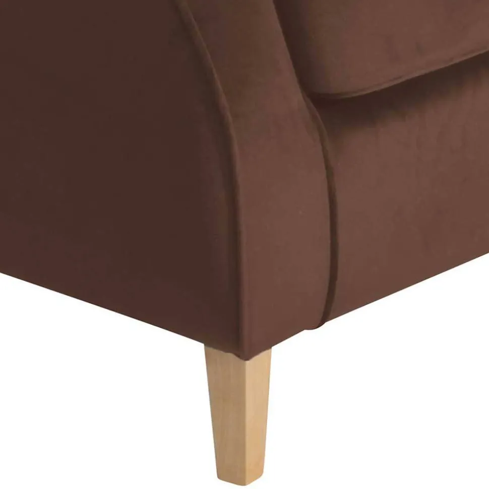 Ohrenbackensessel in Braun und Buche Natur - Revelinda