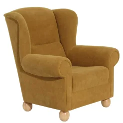 Ohrenbackensessel in Gelb Velours - Acigne