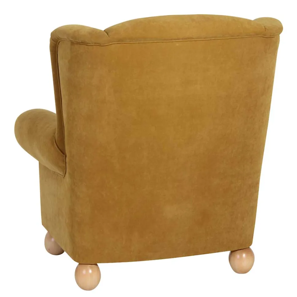 Ohrenbackensessel in Gelb Velours - Acigne