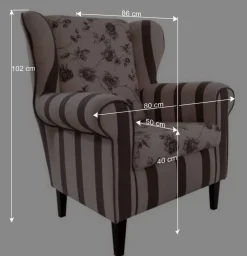 Ohrenbackensessel Prisma in Braun Beige