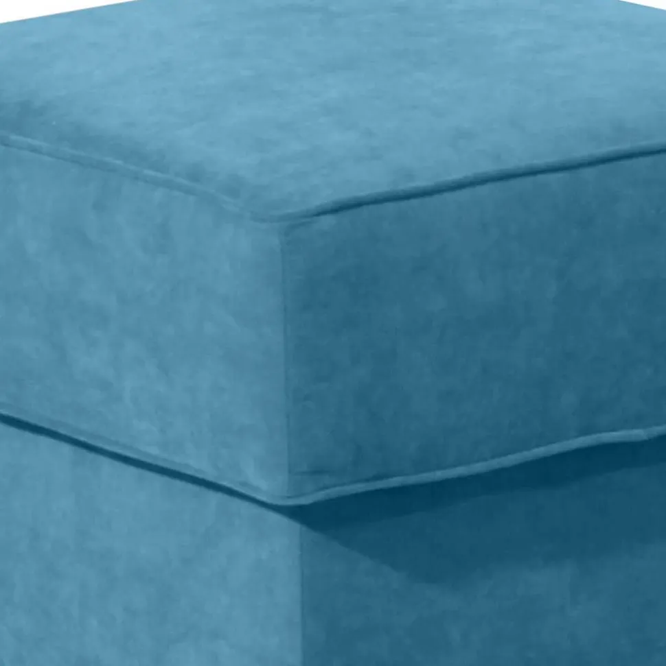 Ohrensessel aus Velours in Petrol - Edna