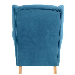 Ohrensessel aus Velours in Petrol - Edna