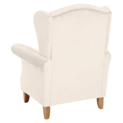 Ohrensessel in Cremefarben Samtvelours - Leviada