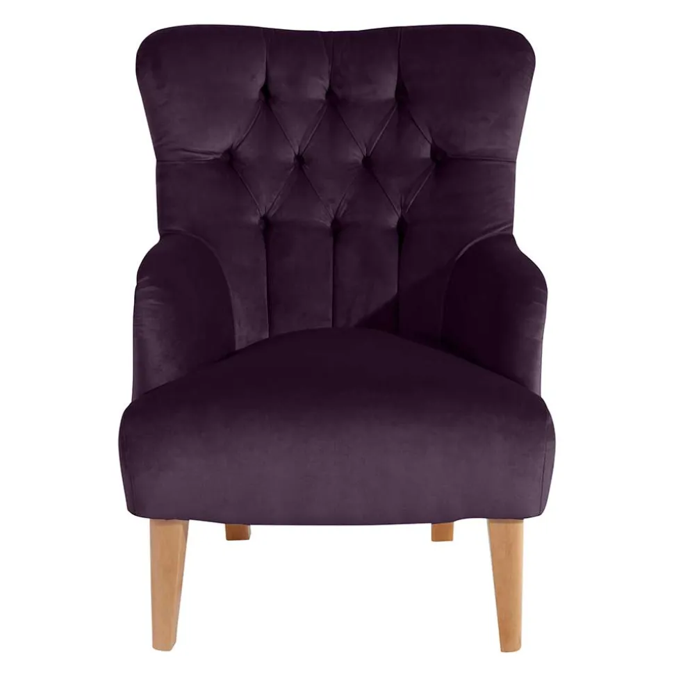 Ohrensessel in Dunkellila Samtvelours - Nordico