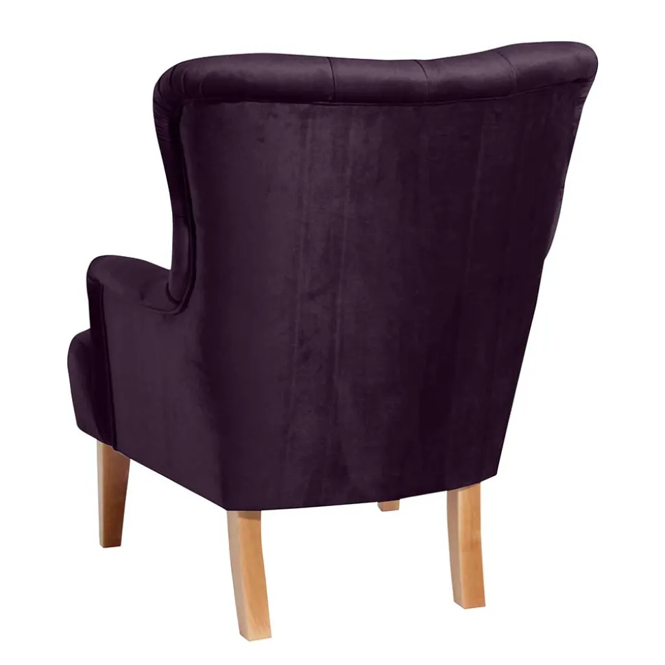 Ohrensessel in Dunkellila Samtvelours - Nordico