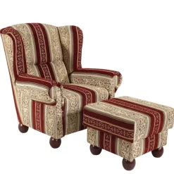 Ohrensessel mit Streifen und Ornamenten - Basento