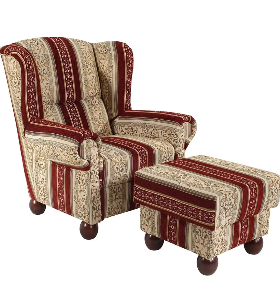 Ohrensessel mit Streifen und Ornamenten - Basento