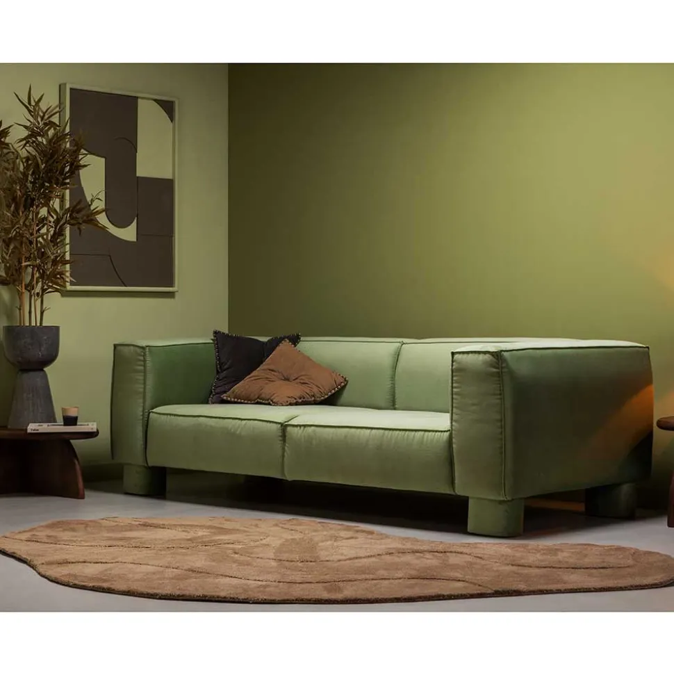 Organisch geformter Teppich in Hellbraun - Jaliasda