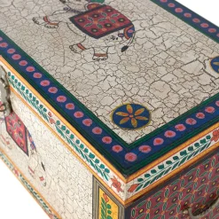 Orient Design Truhe in Bunt mit Elefanten Motiv - Branle