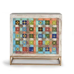 Oriental Design Türen-Kommode in Holz White Wash - Jula