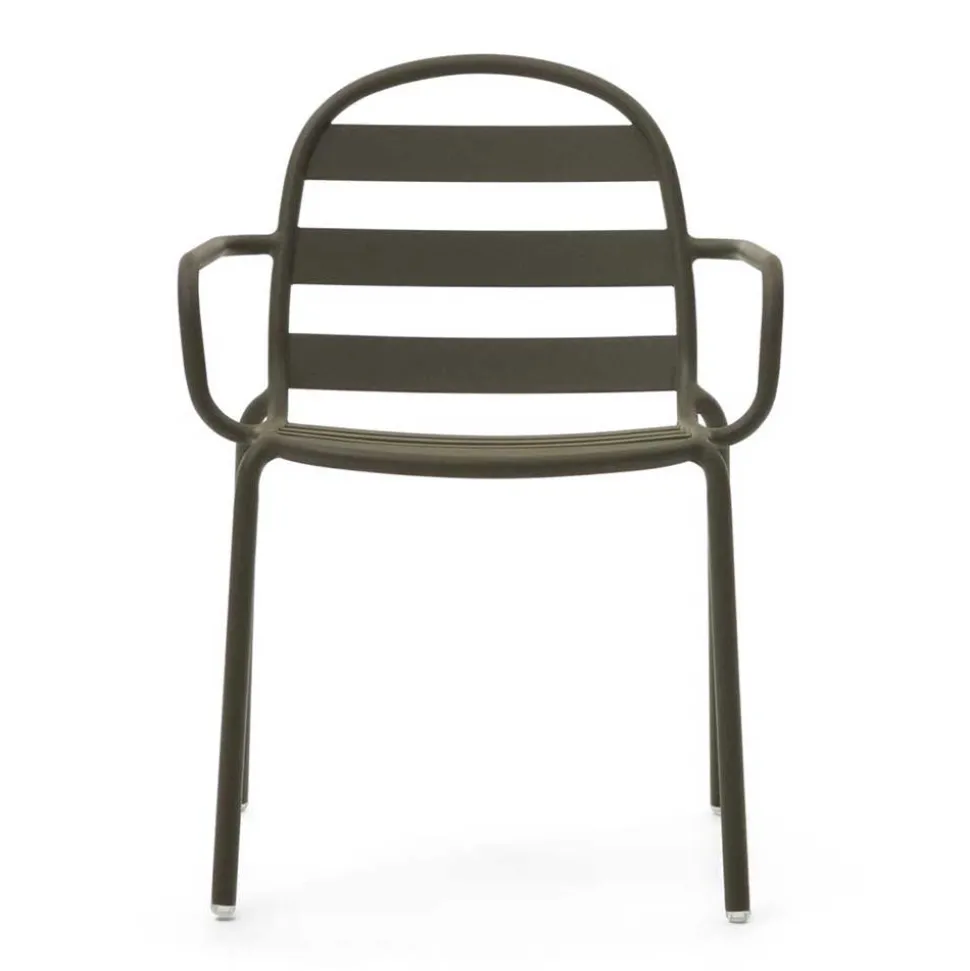 Outdoor Armlehnenstühle in Graugrün - Ocna (4er Set)