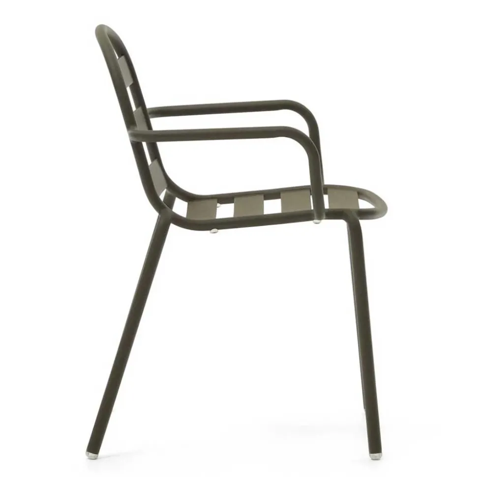 Outdoor Armlehnenstühle in Graugrün - Ocna (4er Set)