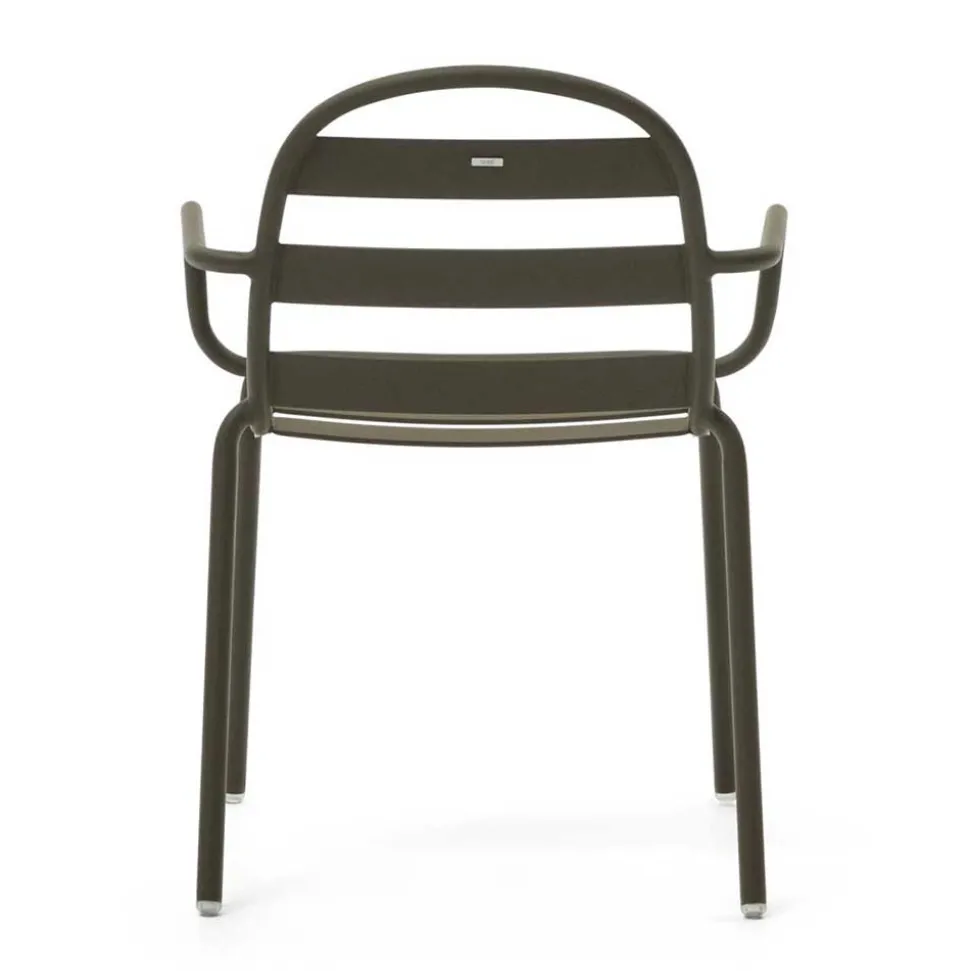 Outdoor Armlehnenstühle in Graugrün - Ocna (4er Set)