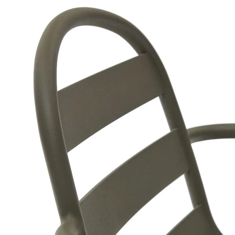 Outdoor Armlehnenstühle in Graugrün - Ocna (4er Set)