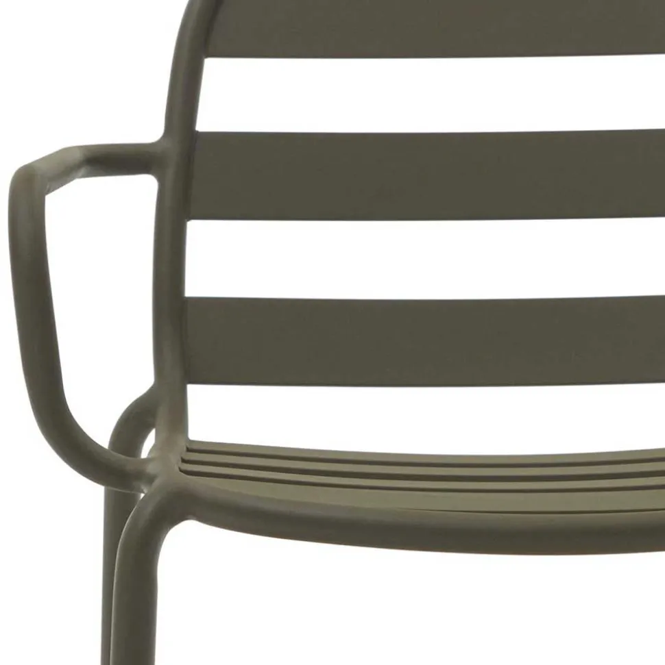 Outdoor Armlehnenstühle in Graugrün - Ocna (4er Set)