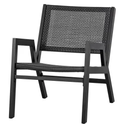 Outdoor Armlehnenstuhl in Schwarz - Fiela (2er Set)
