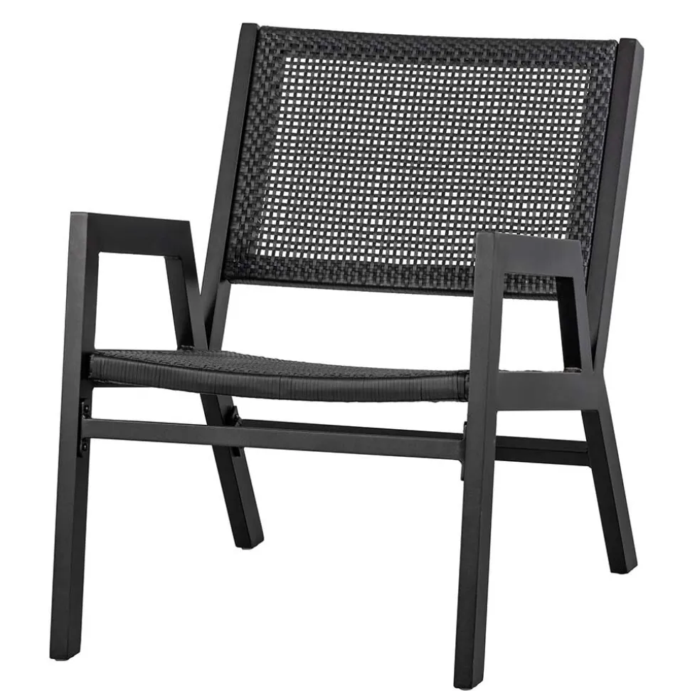 Outdoor Armlehnenstuhl in Schwarz - Fiela (2er Set)